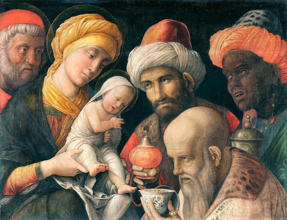 Adoración de los Reyes Magos, de Andrea Mantegna.