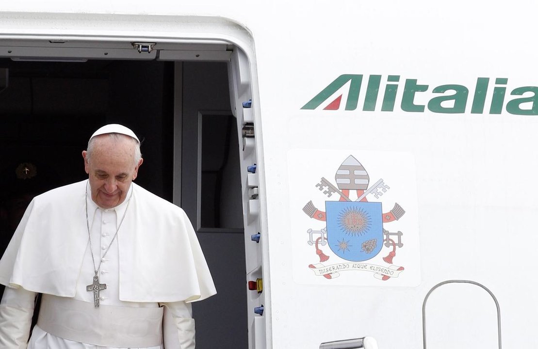 Francisco en el vuelo papal.