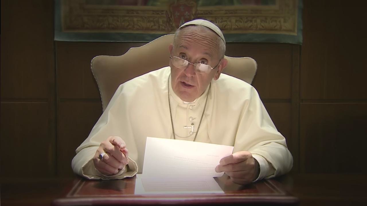 Imagen del primer vídeo que lanzó el Papa en enero. 