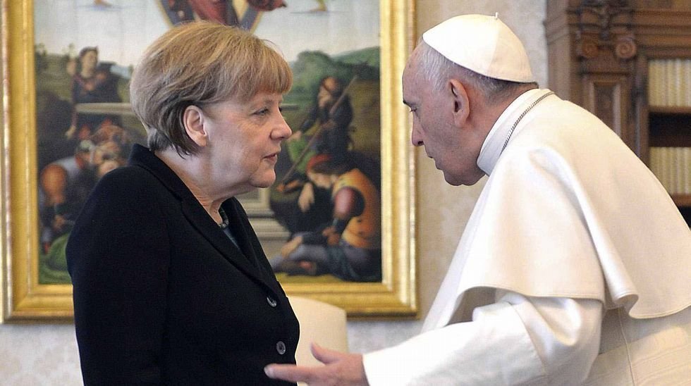 Angela Merkel y el Papa Francisco.