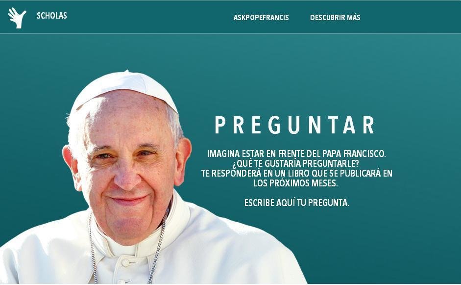 Portada de la web para hacer preguntas al Papa. 