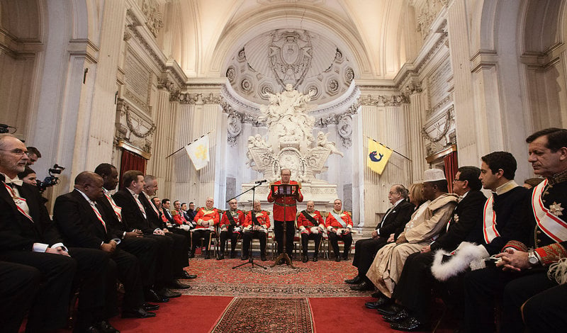 El Gran Maestre de la Orden de Malta, Frey Matthew Festing, ante el cuerpo diplomático para la audiencia de principios de Año Nuevo. 