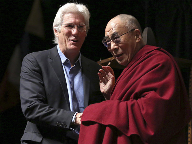 El actor Richard Gere y el Dalai Lama. 