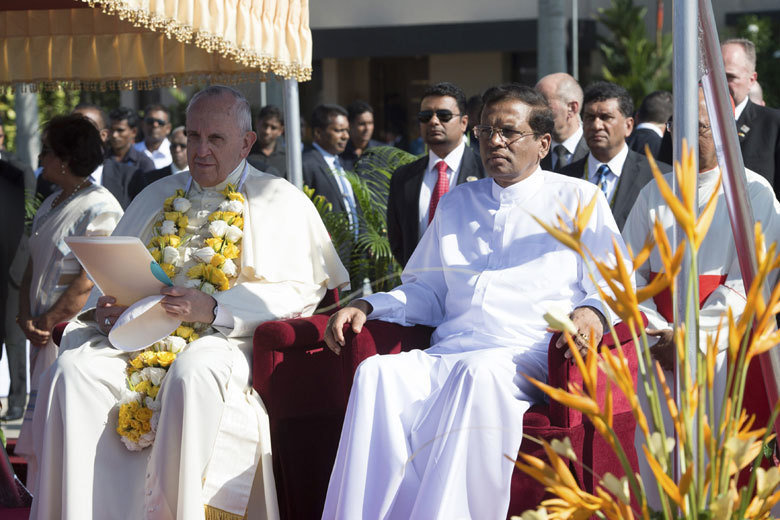El Papa Francisco durante su viaje a Sri Lanka. 