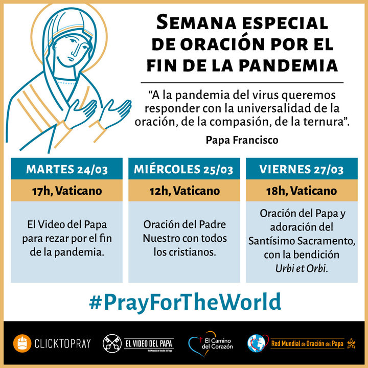 Semana especial de oración por el fin de la pandemia.