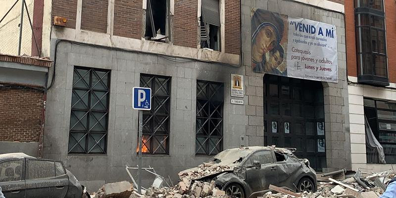 Explosión en la Parroquia Virgen de la Paloma de Madrid.
