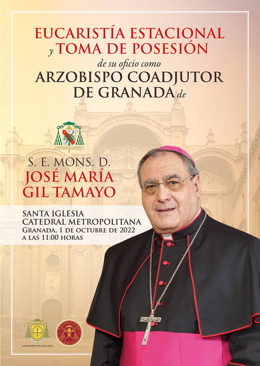 Cartel de la Eucaristía de la toma de posesión de José María Gil Tamayo.
