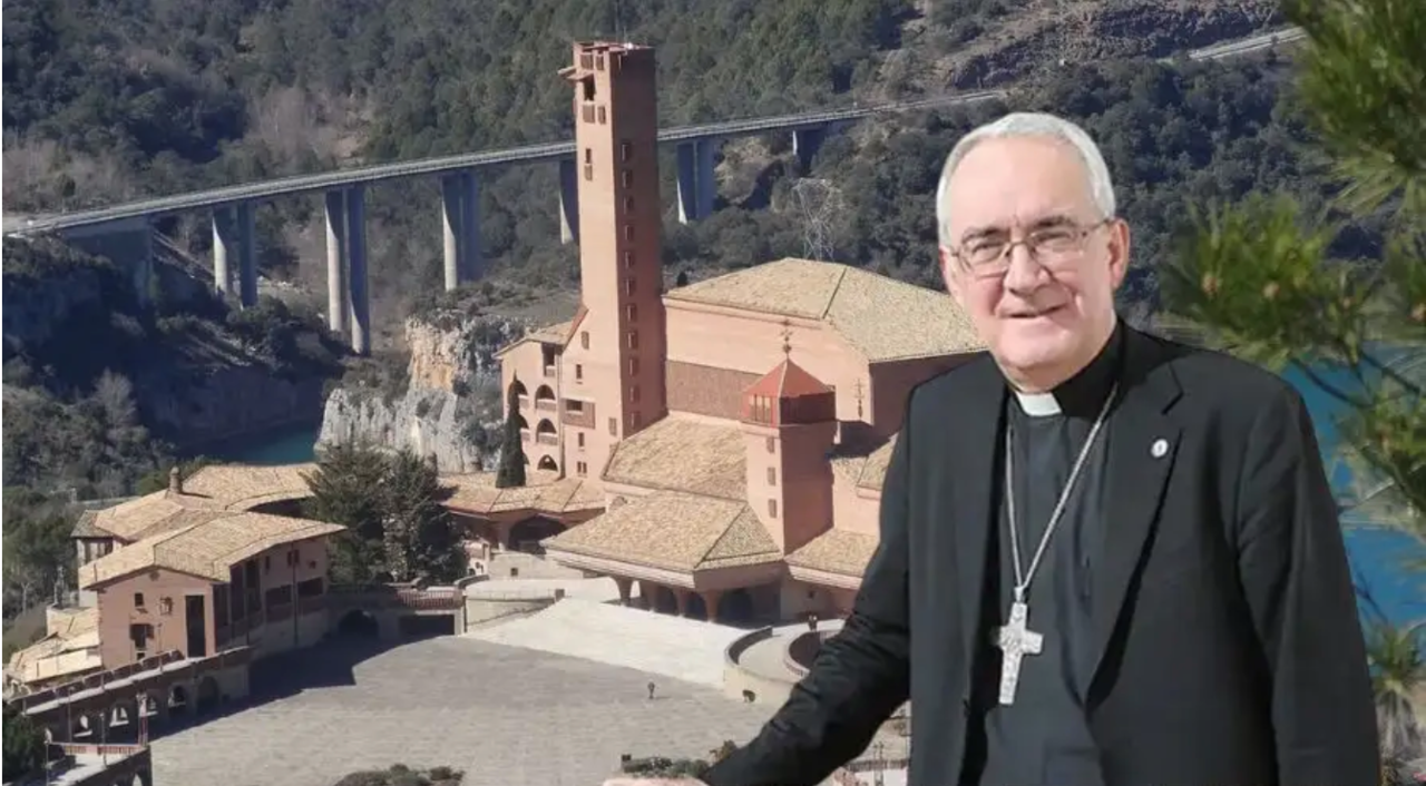Mons. Ángel Pérez Pueyo, obispo de Barbastro-Monzón en el Santuario de Torreciudad. Crédito: Jordi Ferrer. Obispado de Málaga