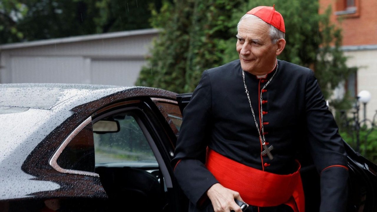 El cardenal Matteo Zuppi en su visita a Washington en misión de paz por Ucrania.