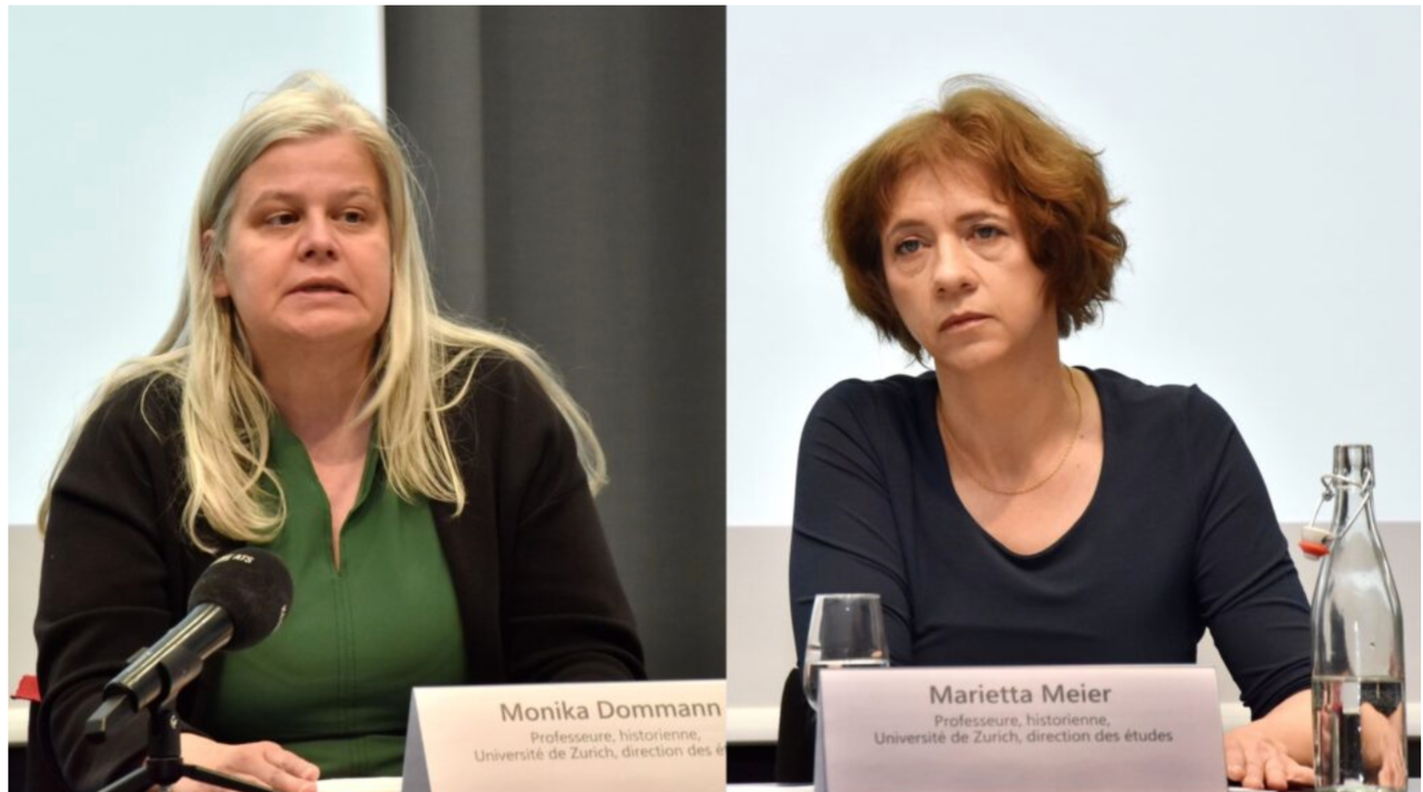 Monika Dommann (izquierda) y Marietta Meier, profesoras del Departamento de Historia de la Universidad de Zúrich.