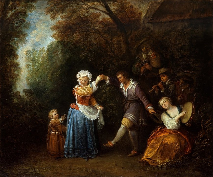 Jean Antoine Watteau - The Country Dance - (Meister Drucke-13844).