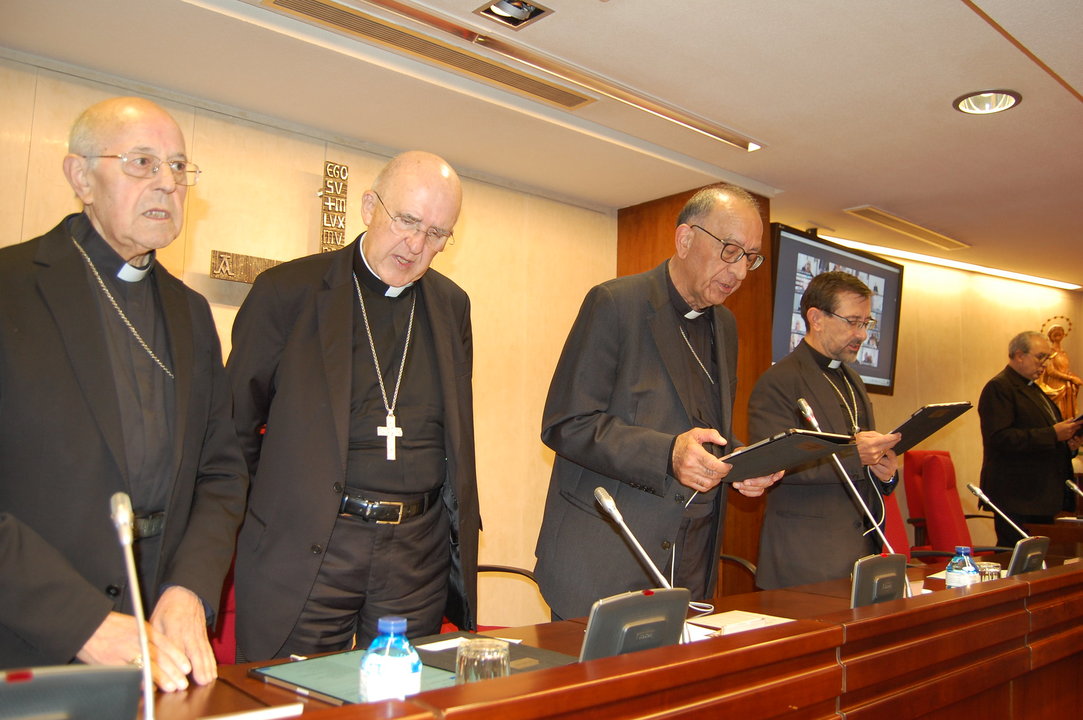 Los obispos Blázquez, Osoro, Omella y Cobo.