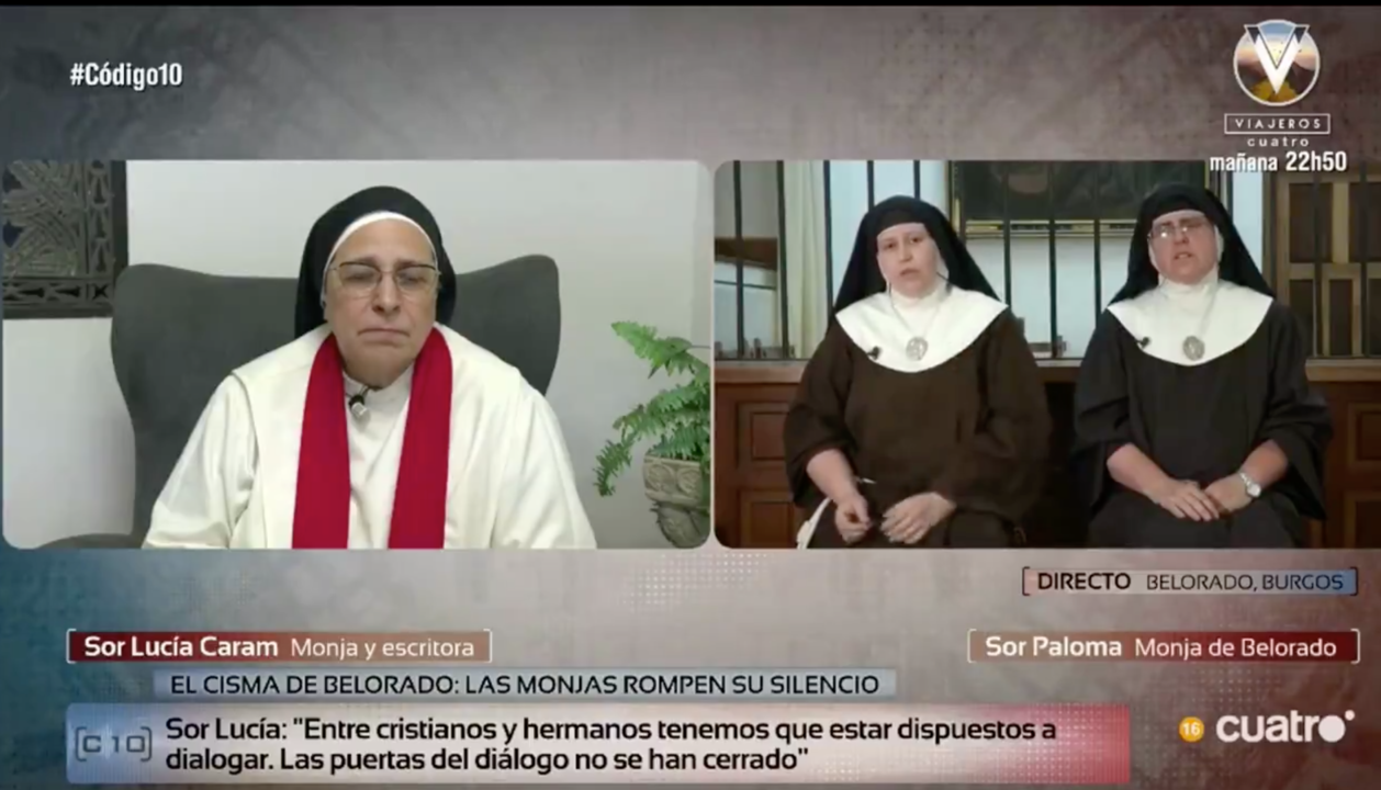 Las ex monjas de Belorado en el programa Código 10 de Cuatro.