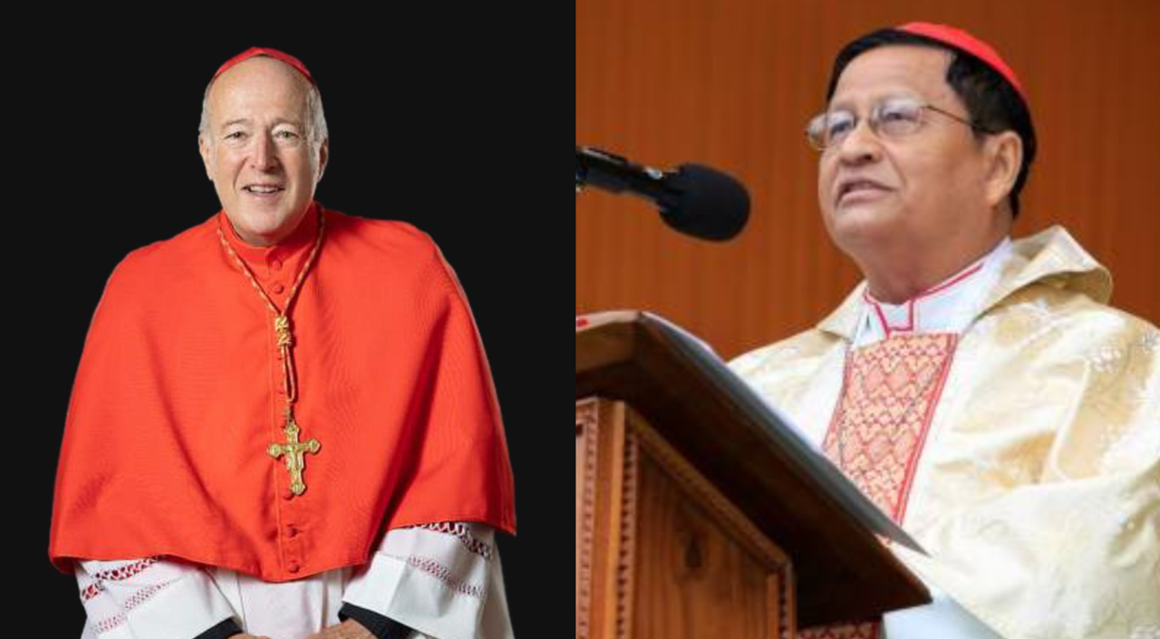 Los cardenales Robert McElroy de la Diócesis de San Diego y Charles Maung Bo de Myanmar.