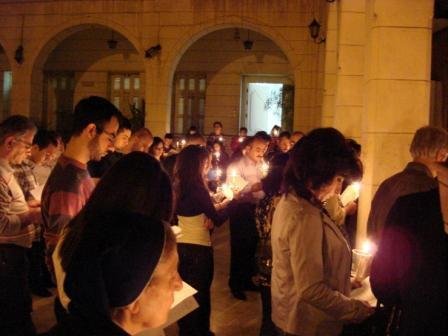 Cristianos en oración en Siria