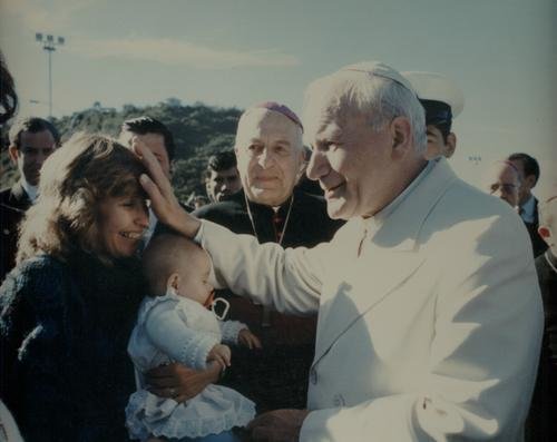 Juan Pablo II con las familias.