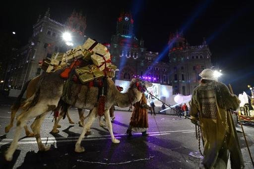 Camellos en una cabalgata anterior de Reyes en Madrid.