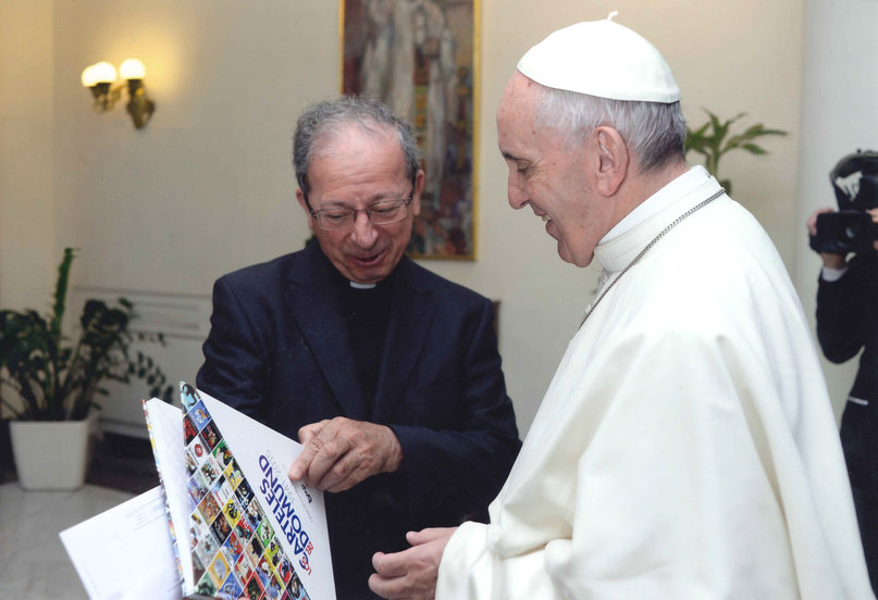 Anastasio Gil, en un encuentro con el Papa Francisco.