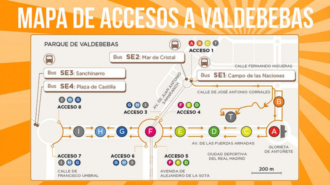 Mapa de acceso a Valdebebas