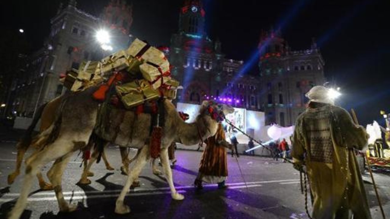 Camellos en una cabalgata anterior de Reyes en Madrid.