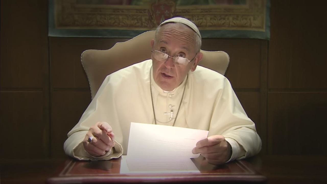 Imagen del primer vídeo que lanzó el Papa en enero. 