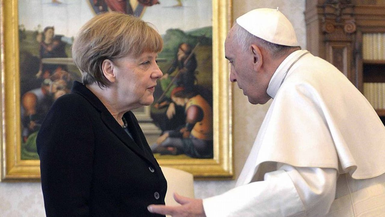 Angela Merkel y el Papa Francisco.