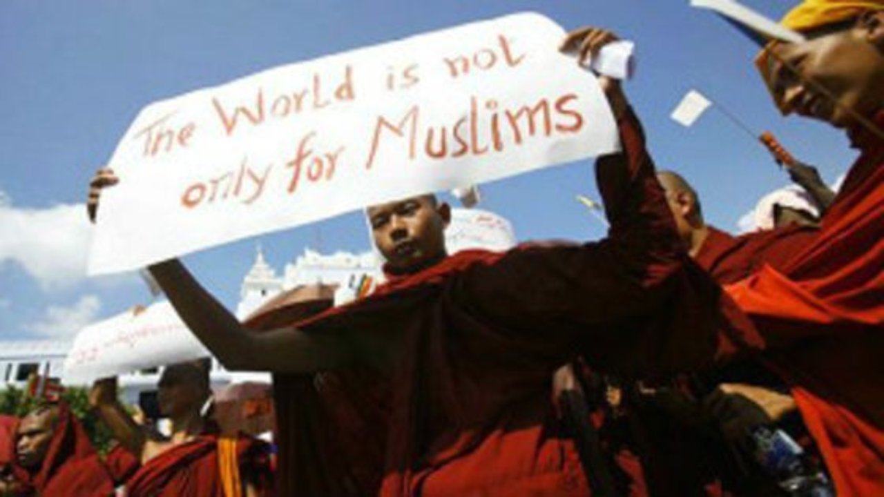 Protesta en Sri Lanka contra musulmanes. 