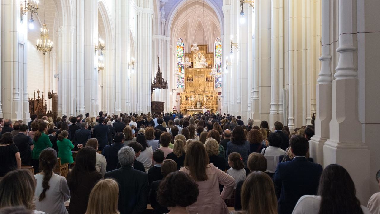 Funeral de Xavier Prats, Teresa Nebot y Mª del Carmen del Valle en la Iglesia de la Concepción de Madrid.