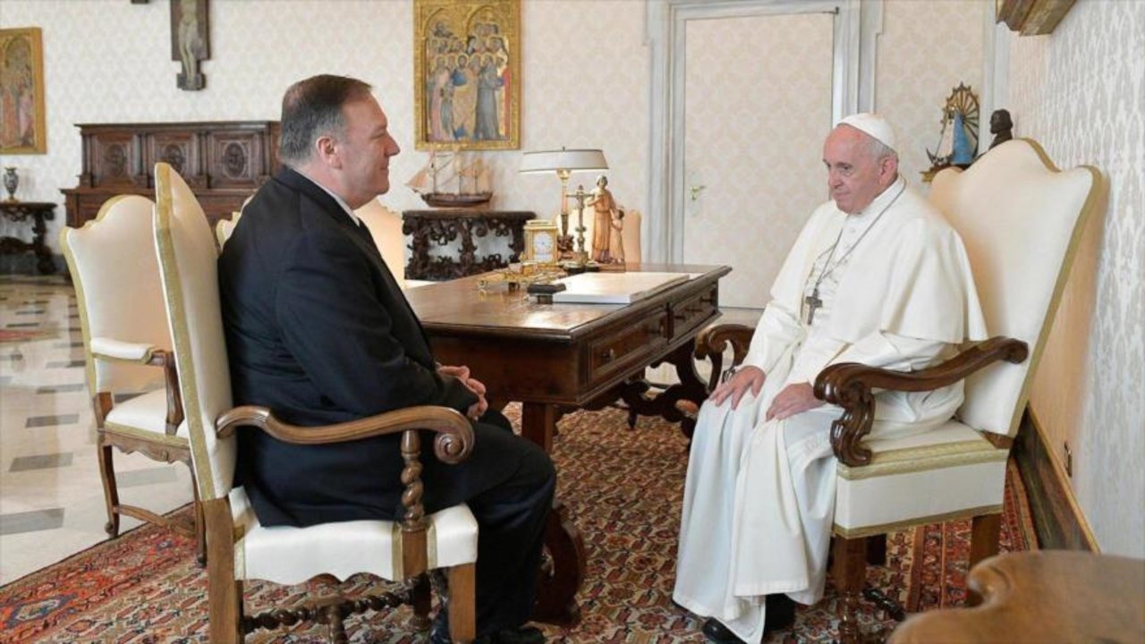 El Papa Francisco se reunió por última vez con Mike Pompeo en octubre de 2019.