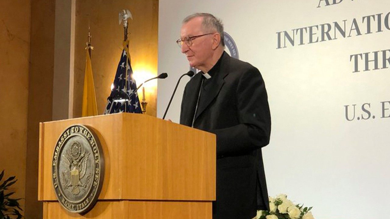 Intervención del Cardenal Parolin en el Simposio sobre la libertad religiosa (Courtesy U.S. Embassy to the Holy See). 