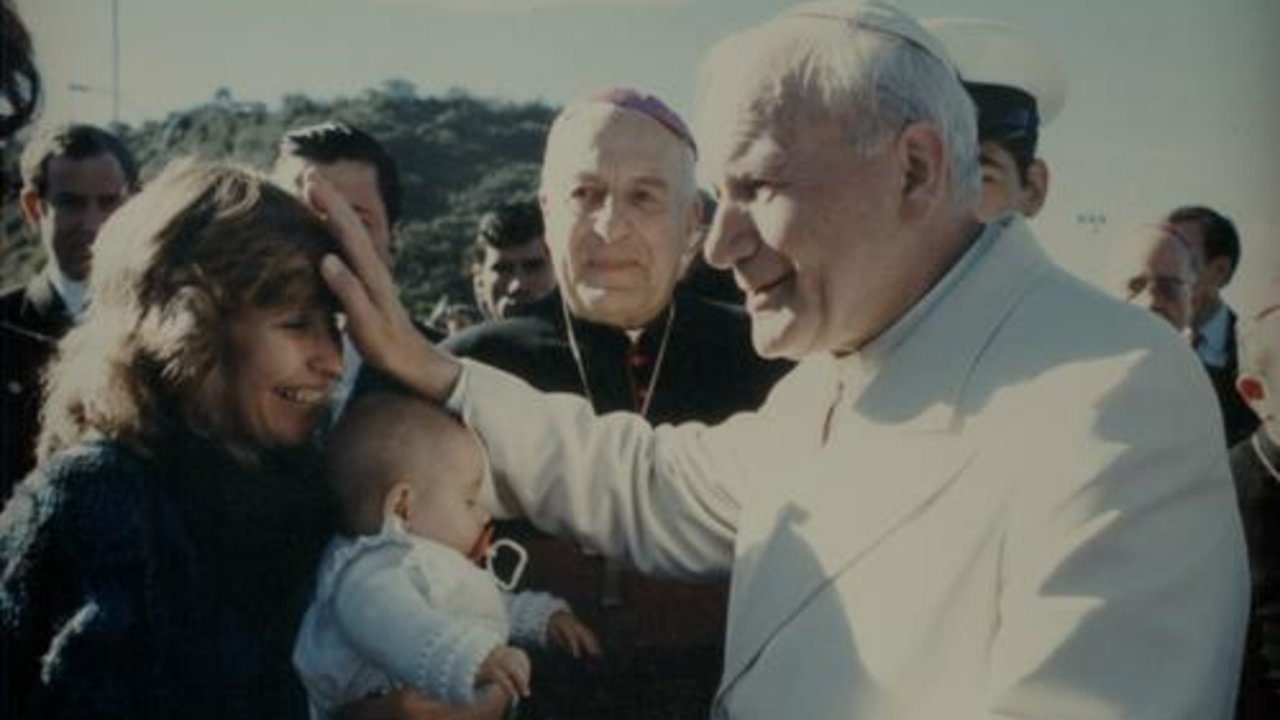Juan Pablo II con las familias.