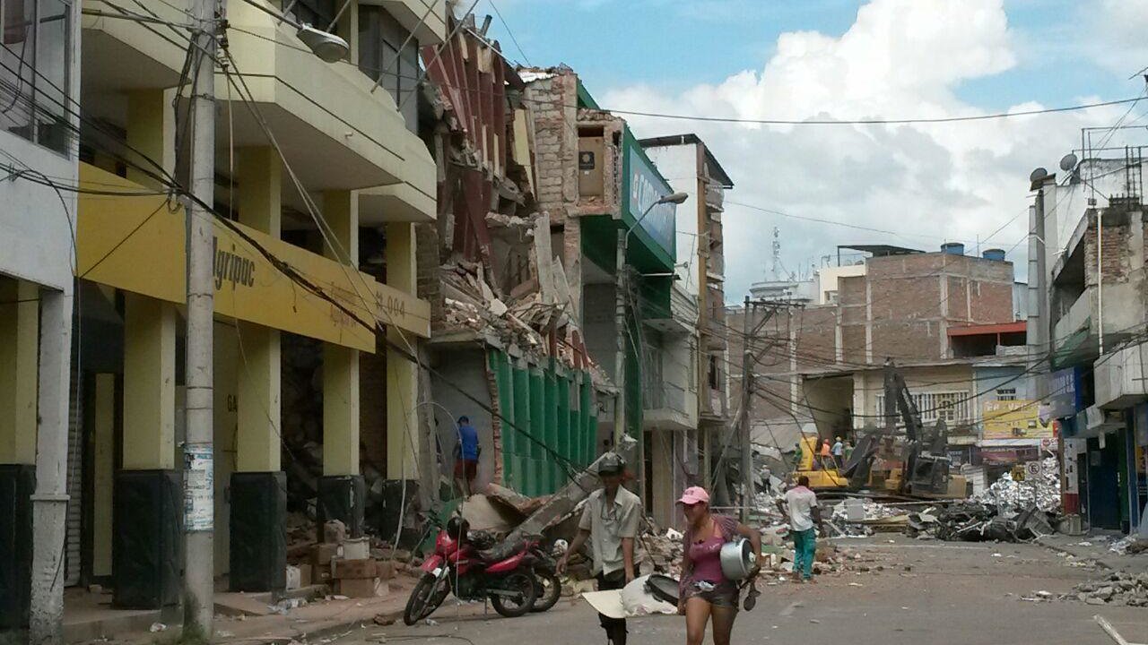 Edificios derrumbados en Portoviejo, una de las zonas afectadas en Ecuador. 