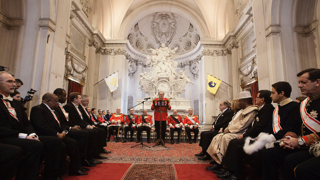El Gran Maestre de la Orden de Malta, Frey Matthew Festing, ante el cuerpo diplomático para la audiencia de principios de Año Nuevo. 