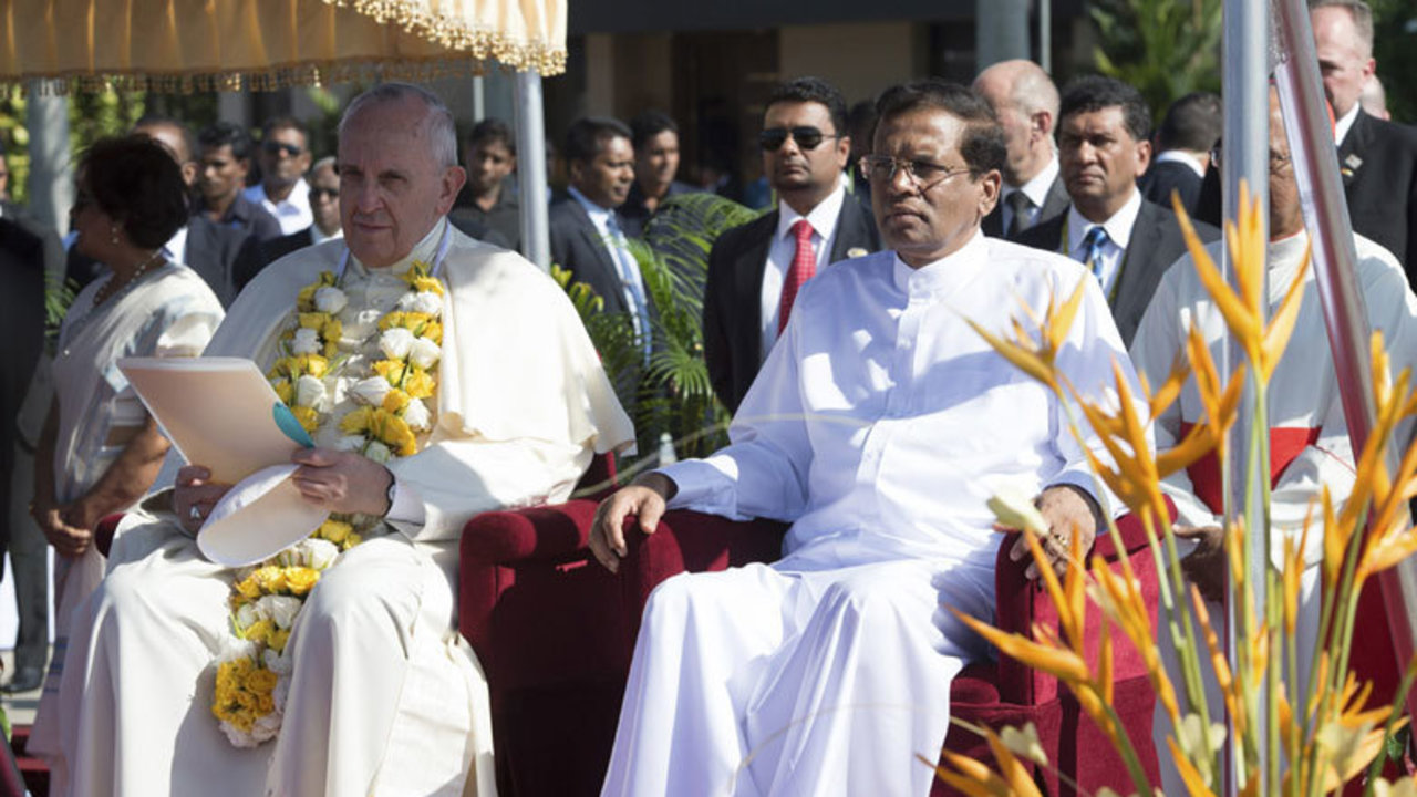 El Papa Francisco durante su viaje a Sri Lanka. 
