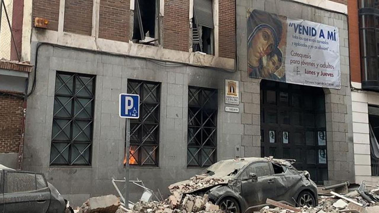 Explosión en la Parroquia Virgen de la Paloma de Madrid.
