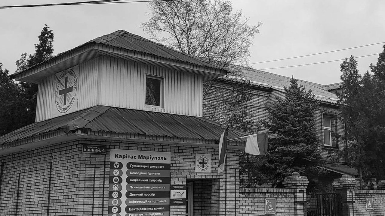 Oficina de Caritas en Mariupol. 