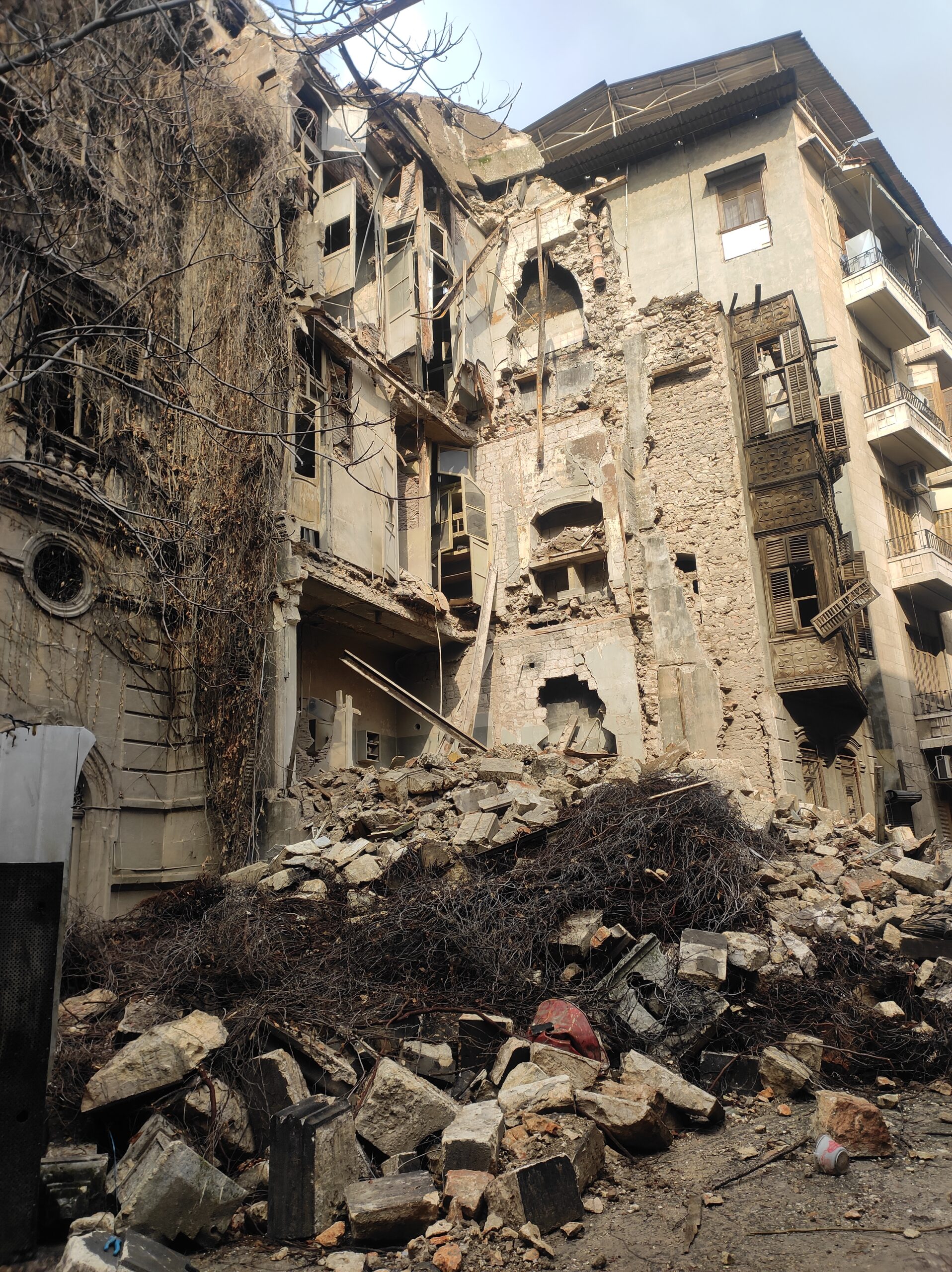 Edificios destruídos por el terremoto. 